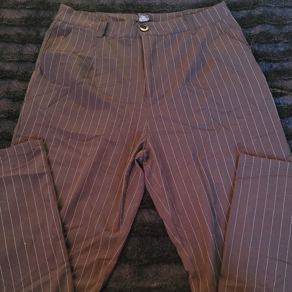 Black Pinstripe Pants